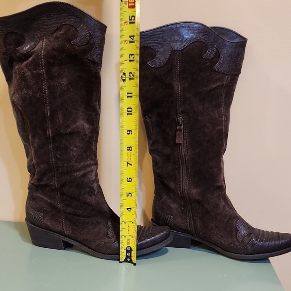 Franco Sarto Dark Brown Heeled Boots - Picture 5 of 10